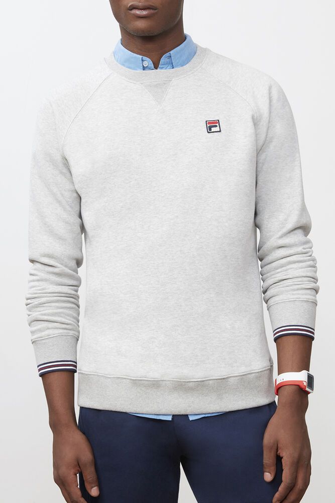 Fila Sweatshirt Pozzi Crew Mens Grey - India PXB-962704